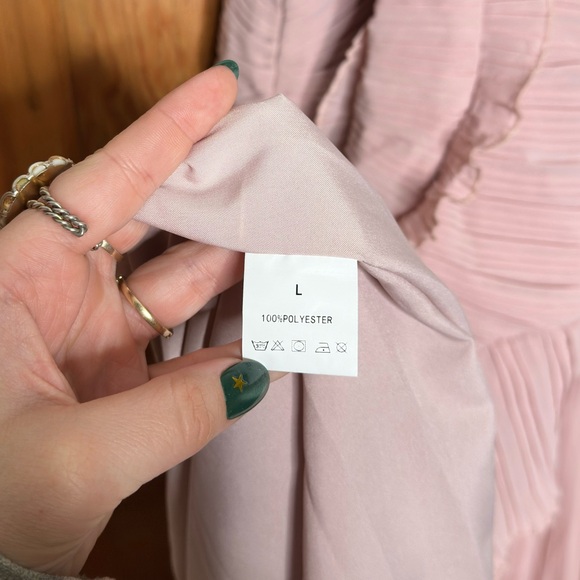 amazon pleated ruffle flowy chiffon hater neck maxi dress - Picture 11 of 12